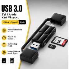 Essager USB 3.0 Type-C + Usb-A 2in1 Arada Sd/tf Kart Okuyucu – Yüksek Hızlı Hafıza Kartı Adaptörü