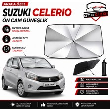 OtoÇizgi Suzuki Celerio Şemsiye Tip Ön Cam Güneşliği Katlanabilir Uv Korumalı Araç Cam Güneşlik