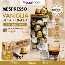 Nespresso Kapsül Kahve Vanilya Decaffeinato 30 Lu + Cam Saklama Kutu Hediyeli