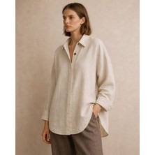 Arinna Otantik Botanical Totem Kontrollü Oversize Gömlek – Natural