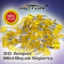 Moton 20 Amper Mini (Küçük Tip) Bıçak Sigorta (25 Adet)
