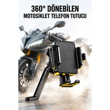 vooka Motosiklet Ayna Bağlantılı Telefon Tutucu 360° Döner 4.7-7.2 Inç Titreşim Önleyici Güvenli Kilitli