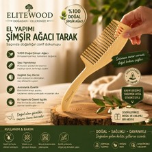 Elite Wood  Şimşir Ahşap Tarak El Yapımı Doğal Saç Tarağı