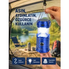 Nemere Ithalat Güneş Enerjili Katlanabilir Kızaklı Kamp Feneri – USB Şarjlı, Çok Yönlü ve Dayanıklı Tasarım