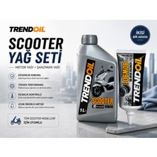 Trendoil Scooter Yağ Seti 10W-40 1l 4t Motor Yağı + 80W-90 150ML Gl-5 Şanzıman Dişli Yağı