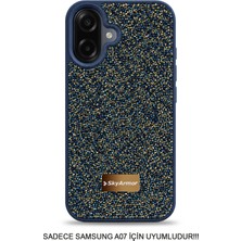 Skyarmor Samsung A07 Uyumlu Kafie Iç Yüzey Tasarımlı Taşlı Işıltılı Parlak Pırlanta Kılıf Dia Plus