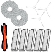 YFS Xiaomi Ile Uyumlu X10+ B101GL Robot Süpürge Ana Fırça, Hepa Filtre X5, Yan Fırça X3, Mop Bezi X2