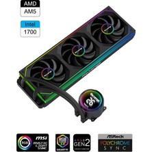 Revenge Hexcore 360 Intel / Amd Destekli Isı Dereceli Fan Argb Sıvı Soğutma Cpu Işlemci 360MM Sıvı Soğutma Sistemi