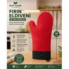 Duff Clean 1 Adet Yüksek Isıya Dayanıklı Yanmaz Silikon Eldiven 36 cm Fırın Eldiveni