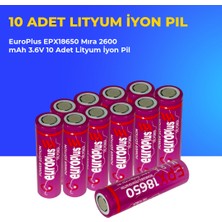 Ümit Maker Europlus EPX18650 Mıra 2600 Mah 3.6V 10 Adet Lityum Iyon Pil