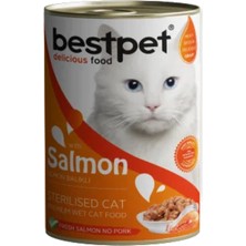 Bestpet Somonlu Kısırlaştırılmış Yetişkin Konserve Kedi Maması 400 gr