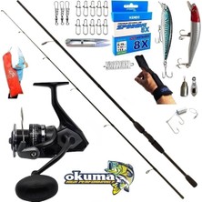 Okuma Wave Power 3000 210CM 20-40GR Double Black Maket Balık Spin Olta Takımı Seti
