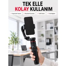 Nemere Ithalat Profesyonel Aı Gimbal Selfie Stick Yüz Takipli Telefon Sabitleyici Bluetooth Kumandalı Katlanabilir Tripod