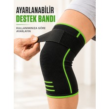 Ayarlanabilir Bantlı Spor Dizlik Nefes Alabilen Esnek Diz Destekleyici Siyah Yeşil - Lisinya