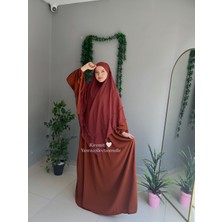 Yüsra Collection Tesettür Liza Kol Bağlama Elbise ve Uzun Boy 3 Katlı Sufle 2'li Takım