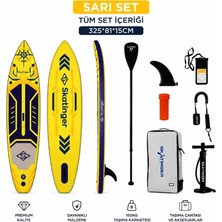 Skatinger Sarı Set 325 x 82X15 Paddle Board Şişme Sörf Tahtası Full Set