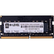 Hi-Level Hı-Level HLV-SOPC25600D4/32G (1X32GB) 3200MHZ Ddr4 32GB Notebook Ram