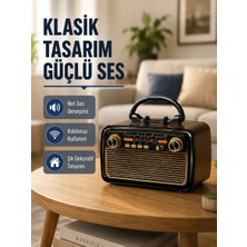 Nemere Ithalat Ahşap Dokulu Bluetooth Müzik Kutusu – Vintage LED Tasarımıyla Modern Ses Deneyimi