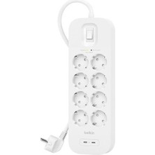 Belkin SRB004VF2M-V2 8'li 2M Akım Koruma Priz+2x USB-C