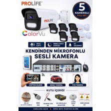 5 Li Sesli Güvenlik Kamerası 5 Mp Gece Renkli Yüz ve Araç Tanımalı Full Hd Kamera Sistemi