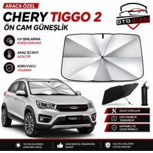 OtoÇizgi Chery Tiggo 2  Şemsiye Tip Ön Cam Güneşliği Katlanabilir Uv Korumalı Araç Cam Güneşlik