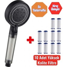 Truva Su Tasarruflu ve Kireç Önleyici 5 Fonksiyonlu Turbo Özellikli El Duşu ve 10 Adet Yedek Filtreli