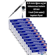 Pensan My-King 0,5 mm Iğne Uç Jel Tükenmez Kalem 1 Koli (144 Adet)