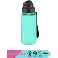 Uzspace 400ml Yeni Koleksiyon Soft-Touch Yüzey Gövdeli Silikon Pipetli El Askılı Sürgülü Kapaklı Tritan Çocuk Okul Su Matarası Bpa Yok Koku Yok