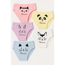 Bony Socks Kız Çocuk Hayvan Baskılı 5'li Slip Külot