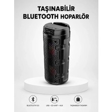 Nemere Ithalat Bluetooth 5.0 Kablosuz Hoparlör Çift Sürücülü Yüksek Ses Kalitesi Kompakt Tasarım