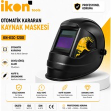 Ikon Tools Otomatik Kararan Kaynak Maskesi Ayarlanabilir Kaynakçı Maskesi Tıg Mıg Mma Uyumlu
