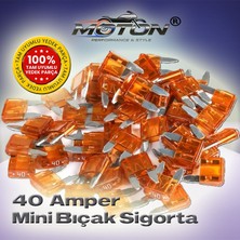 Moton 40 Amper Mini (Küçük Tip) Bıçak Sigorta (50 Adet) 50