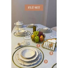 Edora Home 3’lü Set Mat Gold 6'lı Supla Kafes Peçetelik Oval Köşeli Meyve Sepeti Mutfak Seti