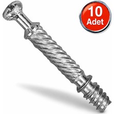 Alet Çantam 6mm Minifix Mili Mobilya Dolap Birleştirme Bağlantı Vidası - 10 Adet