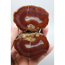 Healcrystal Krimson Kırmızı Bantlı Karadeniz Agat, 194G