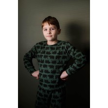 Antebies Organik Gots Sertifikalı Orman Ayıları Desenli, Uzun Kollu Erkek Çocuk Pijama Takımı