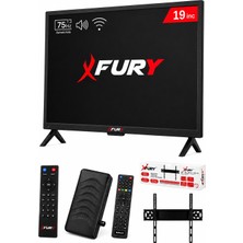 Fury 19’’ (48 Ekran) Çanaklı / Çanaksız Wifi'li Uydu Alıcısı+Tv Askı Aparatı Hediye
