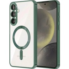 MobaxAksesuar Samsung Galaxy A27 5g Kılıf M-Safe Özellikli Koyu Yeşil Şeffaf Silikon Kapak