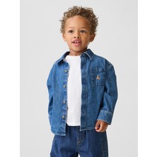 Gap Erkek Bebek Mavi Denim Big Gömlek