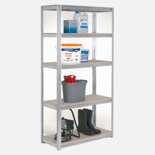 Stratecht 5 Katlı Ağır Hizmet Metal Raf 90X40X180 cm 150 kg Taşıma Kapasiteli Depo Garaj Atölye Balkon Rafı, Dolap, Yük Rafı Gri