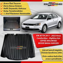 Bosse VW Jetta Sedan Bagaj Havuzu 2011 Sonrası Siyah Cepsiz ( Kulaksız Model)