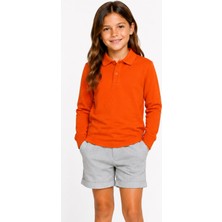 Mavimoure Unisex Pamuklu Düz Dokuma Polo Yaka Okul T-Shırt
