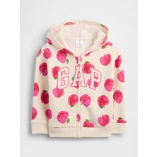 Gap Kız Bebek Krem Logo Fermuarlı Sweatshirt