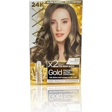 Canarino Serisi 24K Altın Parçacıklı Serum ile 1 Kutu 2 x 50 ml ve Geliştiriciler Saç Boyası (Açık Kumral 8.0)