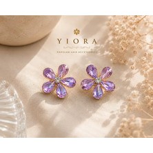 Yiora Elegance Seri Kristal Taşlı Çiçek Mandal Toka 2cm