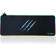 Canarino Raptor 80X30CM Mikrofiber Yüzey/kaydırmaz Kauçuk Zemin 360° Rgb Dikişli Xl Mousepad - Siyah