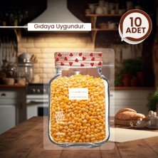 Palpak Kalp Desenli Büyük Boy Kavanoz Görünümlü Kilitli Doypack Saklama Poşeti (17X27CM - 1000ML) 10 Adet