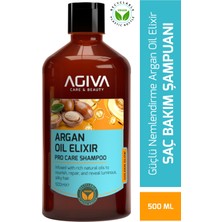 Agiva AGİVA Argan Oil Elixir Kuru, Mat ve Sertleşmiş Saçlar İçin Onarıcı Saç Bakım Şampuanı 500 ml - Vegan