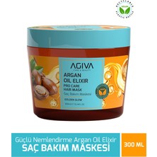 Agiva AGİVA Argan Oil Elixir Kuru, Mat ve Sertleşmiş Saçlar İçin Onarıcı Saç Bakım Maskesi 300 ml – Vegan
