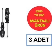 Sgs 3X80 Yıldız Tornavida (Black Series) SGS601 (3 Adet)